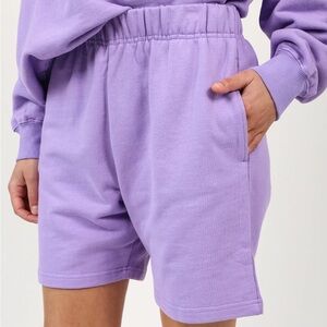 Brunette The Label Lavender Best Friend Athletic Lounge Cotton Shorts